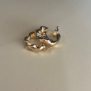 Elegant Gold-Toned Twisted Hoop Earrings